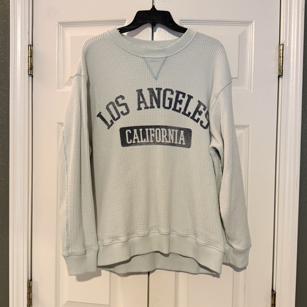 Aerie Waffle Knit Crewneck Sweatshirt — Medium